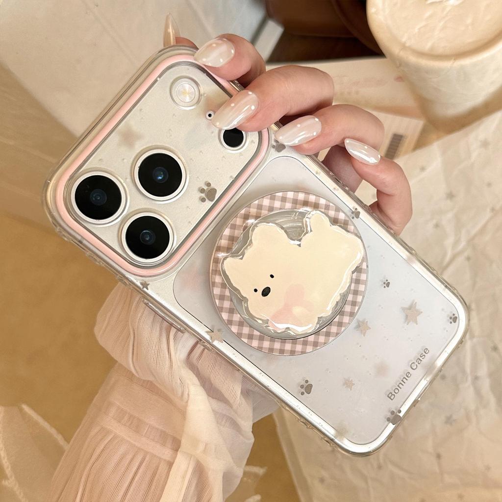 Cute White Puppy Magnetic Phone Case for iPhone 16, iPhone 17, and iPhone 17 Pro Max