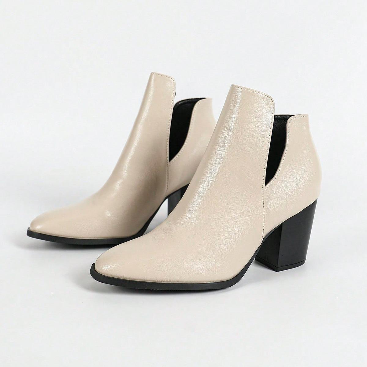 

Ботильоны челси с острым носком женские ботинки на толстом каблуке на высоком каблуке маленькие кожаные ботинки ботильоны на одной педали ветер короткие женские ботинки 43 абрикосовый