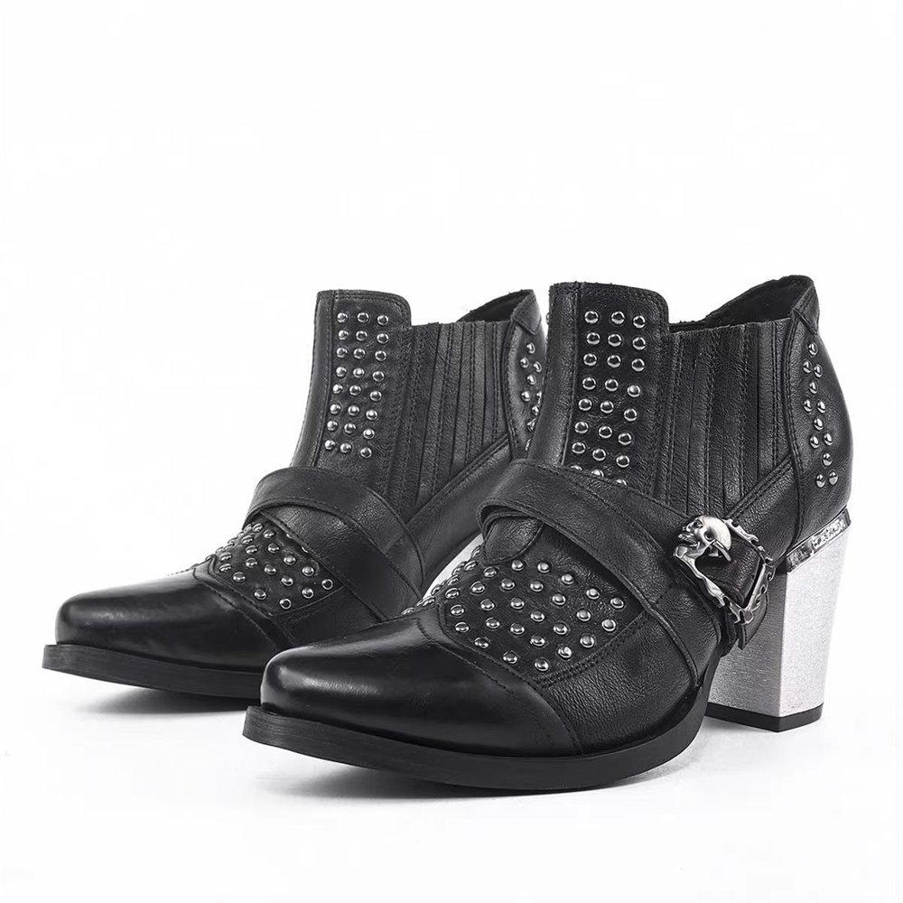 Fashion Brand Big Size Vintage Y2k Maillard Style Boots Retro Black Cowboy Boots Women High Heels Retro Western Boot High Quality Shoes