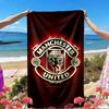 Manchester Football Print Beach Towel, Versatile Lightweight Absorbent Beach Towel for Pool Surf Yoga Bathroom, Perfect Birthday Holiday Gift