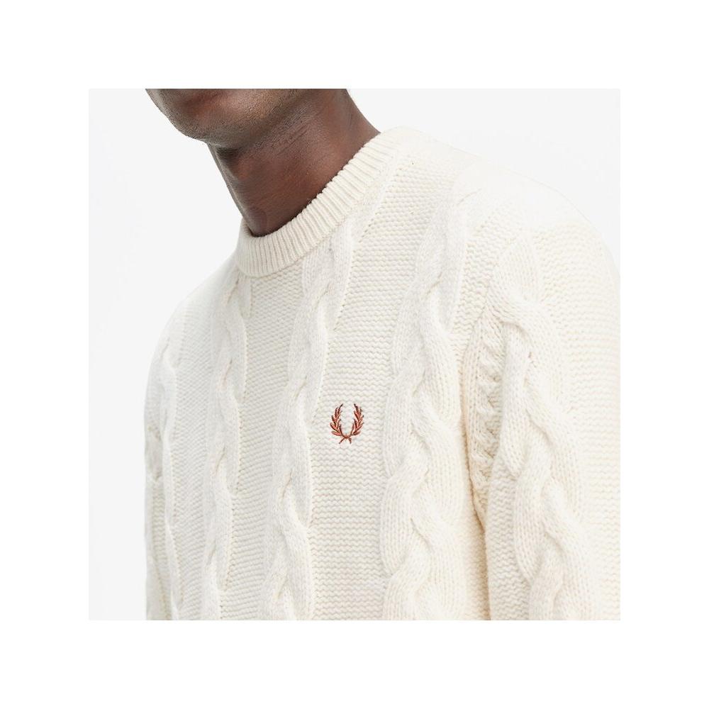Fred Perry [sharp] Chunky Cable Knit Sweater   Ecru Afpm2438562 560 qzgAfpm2438562 560