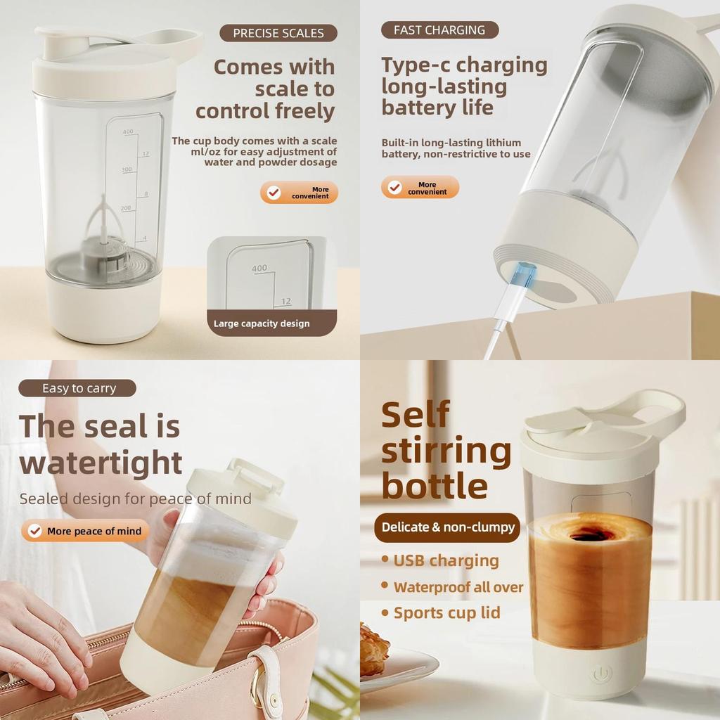 Rechargeable Shake Mixer Cup With Stirring Capabilities For Active Lifestyle