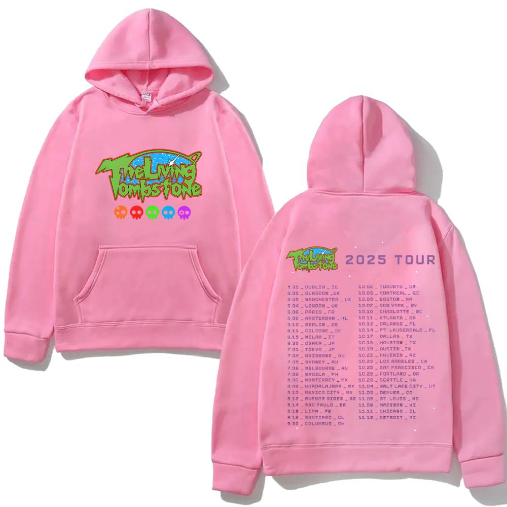 Living Tombstone Punková mikina s kapucí a kapsou Fleecová Pohodlná mikina Gotické oblečení Vintage svetry Grunge