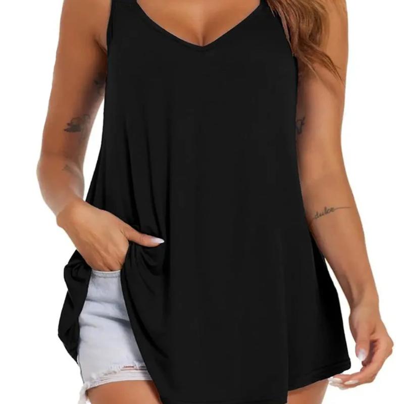 

Plus Size 2025 Solid color halter top halter top backless vest S синій