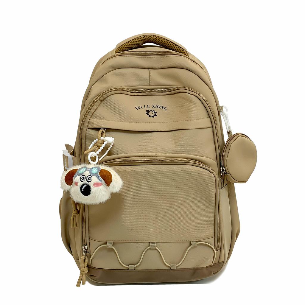 Large-capacity simple casual backpack, male and female high school students, high school students, schoolbags, multi-compartment fashion backpacks