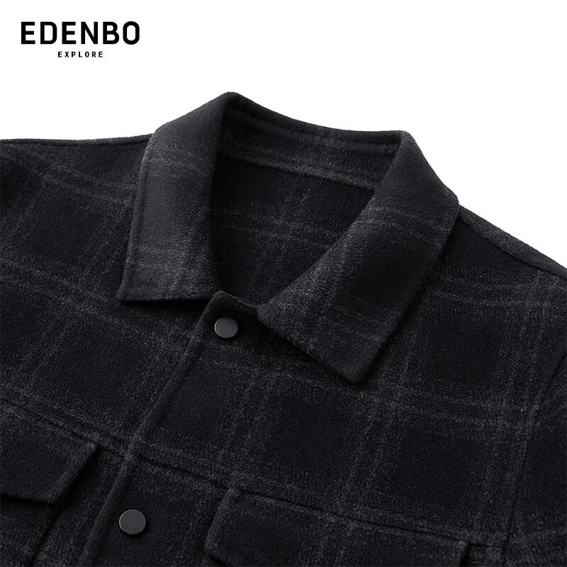 Edenbo Men's Plaid Wool Blend Lapel Jacket
