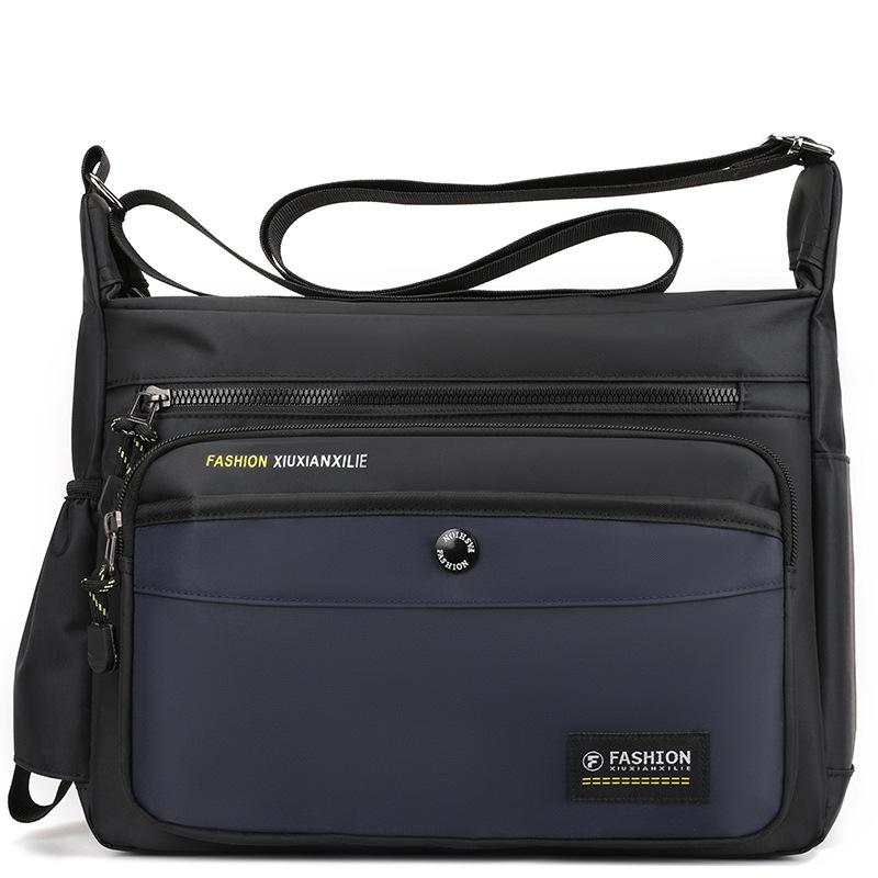 Simple and Large-capacity Messenger Bag, Casual Oxford Cloth Satchel Bag, Multi-layer Cashier Stall Bag, Men's Shoulder Bag.