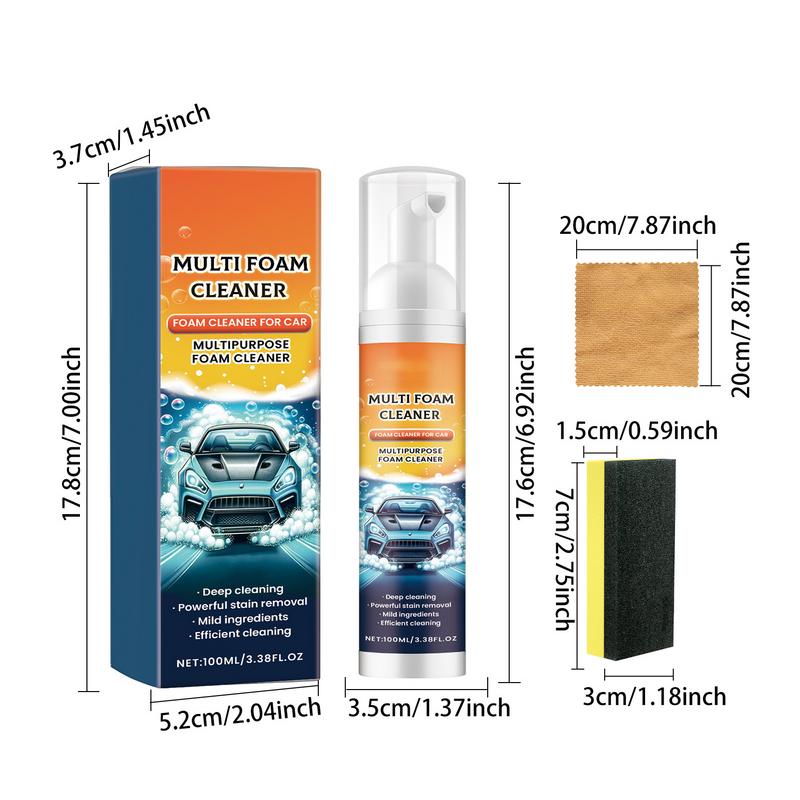 Car Foam Cleaner Deep Cleaning Car Foam Multi Stain Removal Foam Cleaner Cleaning Foam For Mild Efficient Multipurpose Use