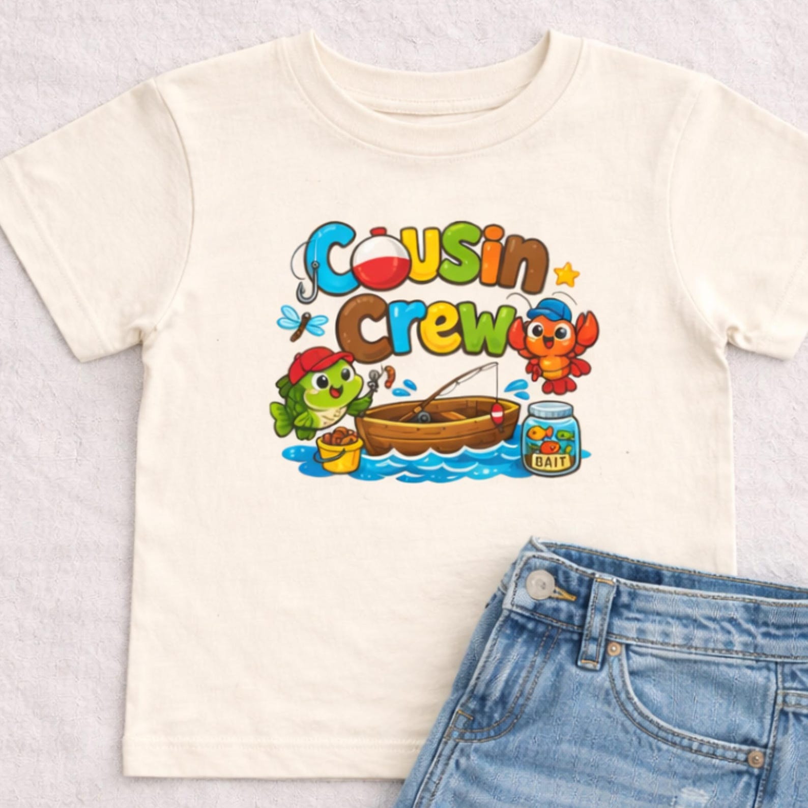 Cousin Crew Kids Tee | Beach and Fishing Summer Fun Tshirt L
