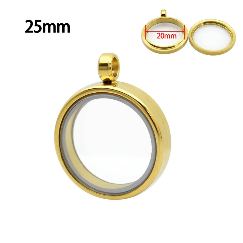12pcs 15/20/23/25/27/30/33/35/40/45mm Stainless Steel Screw Living Memory Glass Locket Floating Charms Locket Pendant Jewelry
