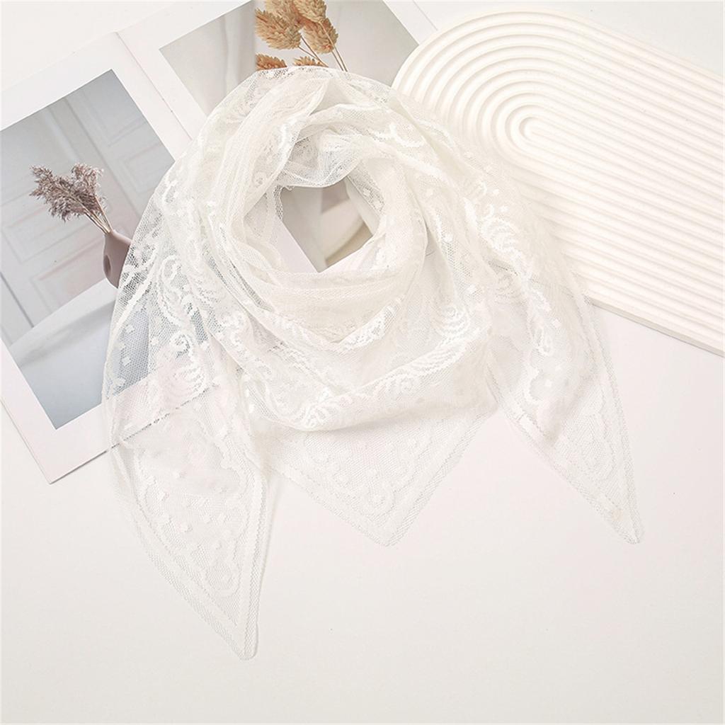 Woman Mantilla Shawl Wedding Church Lace Trim Scarf Soft Floral Scarf Veil Wedding Headwear Mantilla