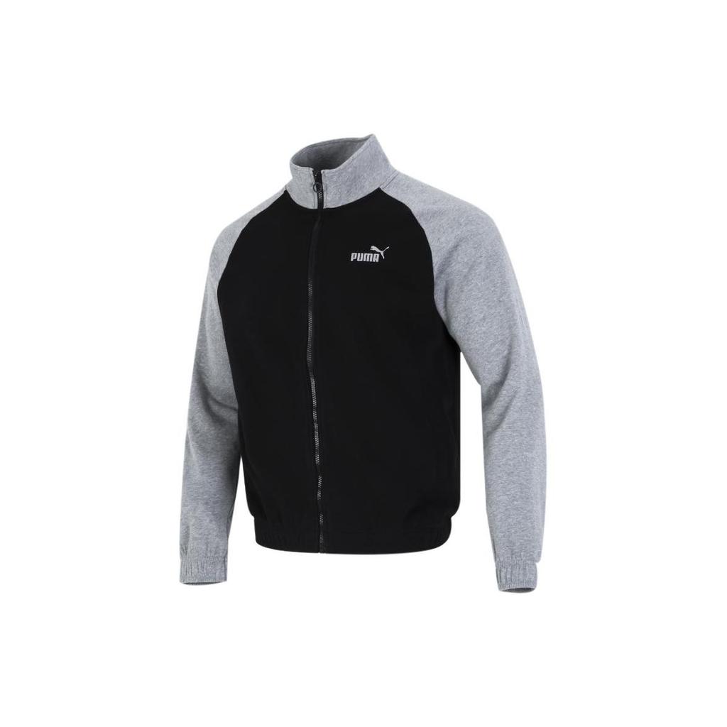 Puma Colorblock Zip-Up Casual Jacket With Simple Logo Men Outerwear Black 674642-01