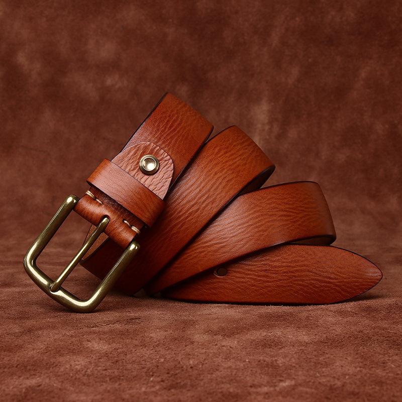 

Кожаный ремень мужской индивидуальный тренд ретро состаренный тисненый стираный первый слой коровьей кожи универсальный повседневный ремень для джинсов 130cm