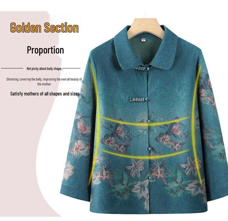 2025 Spring Collared Shirt & Coat for Middle-Aged and Elderly Women