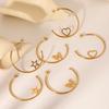 C-shaped butterfly stainless steel earrings hollow star stud earrings heart-shaped ear jewelry titanium steel accessories