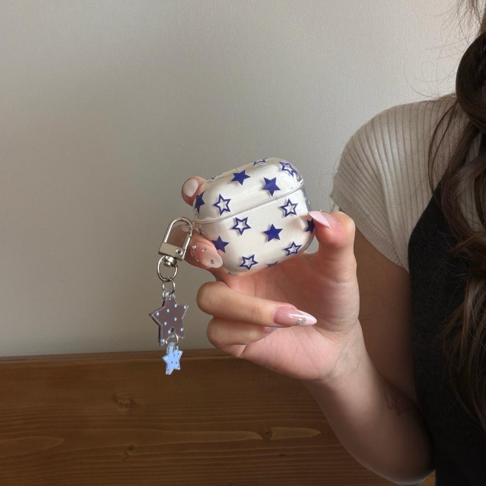 ins transparent blue star Airpods4/3 earphone protective case case 2pro second and third generation new model suitable for Apple wireless bluetooth