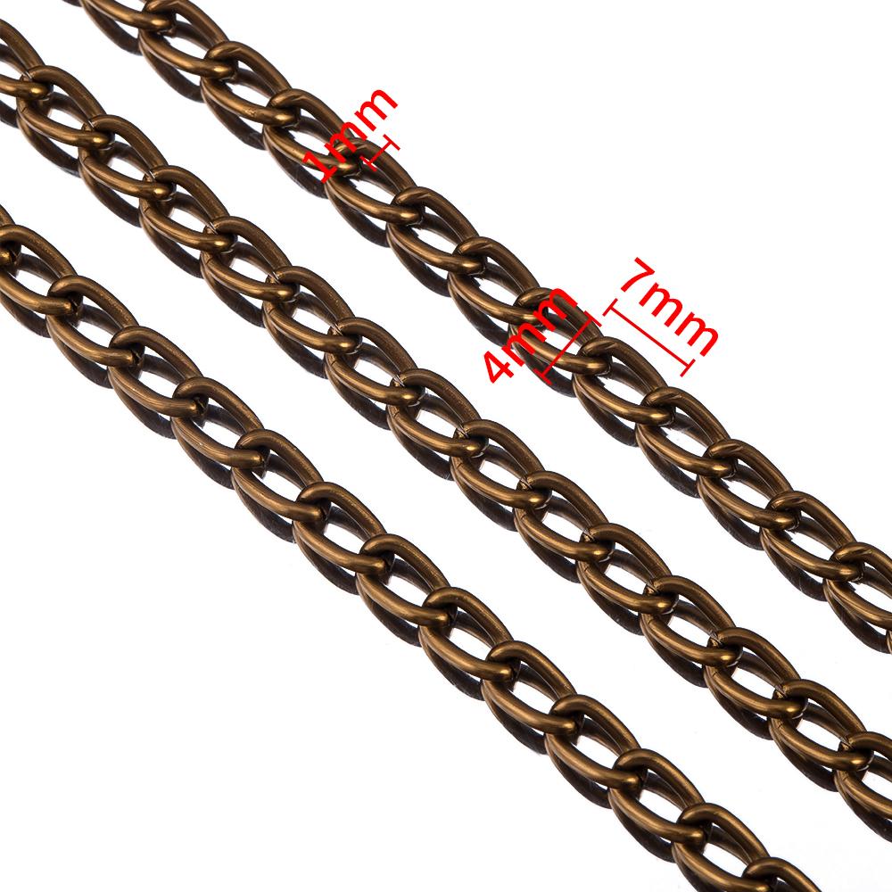 2M 1M 0.5M Aluminium Chain Curb Twisted Chain Links for DIY Handmade Necklaces Bracelets Jewelry Making Accessories Multi Color