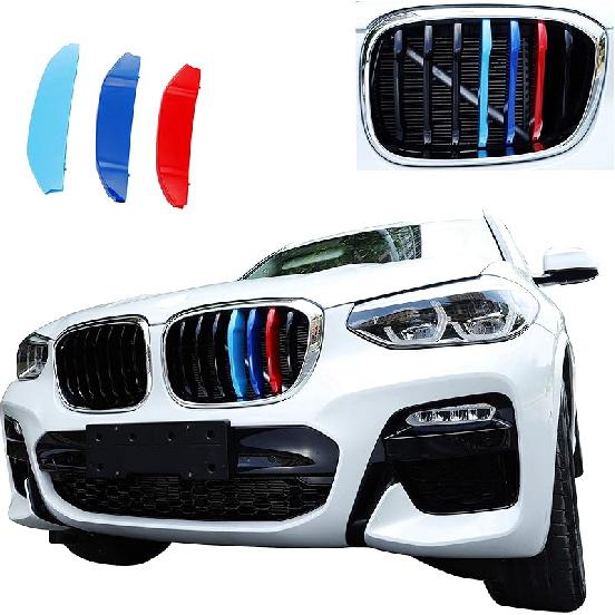 Tricolor Grille ert Trims Compatible with BMW G01 X3 2018- or G02 X4 - (Not fit for X4 M40i) Accessories for 7-Beams Standard Kidney Grille