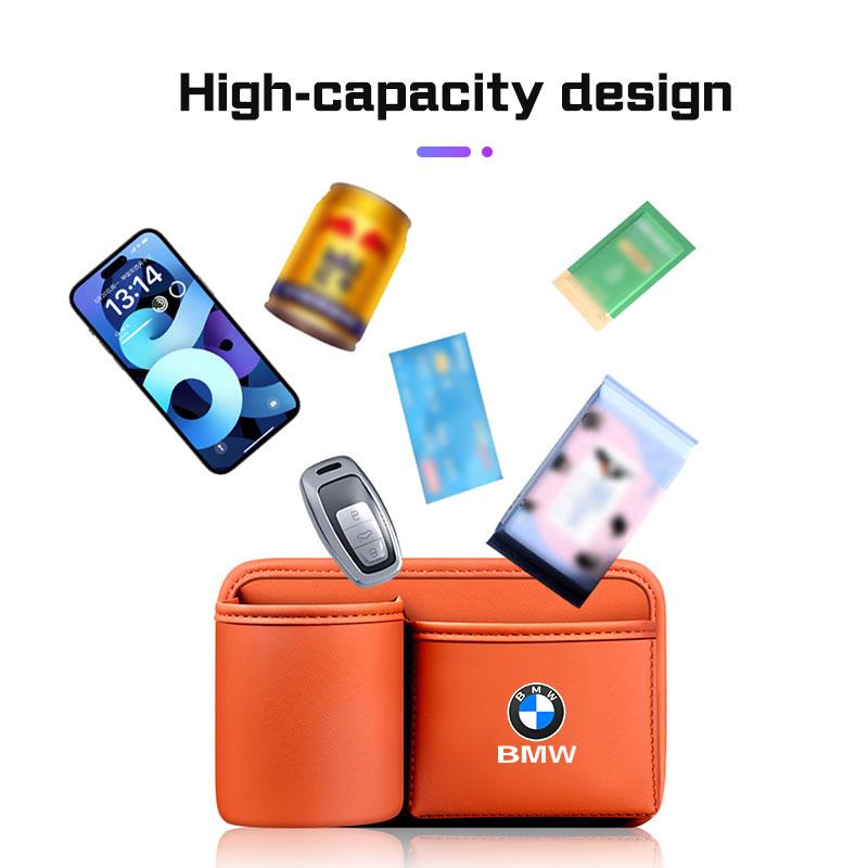 Leather Car Cup Holder Storage Box For BMW X1X2X3X5 X6 X7 1 3 5 6 7 Series F40 E60 E90 G20 G30 Door Trash Can Umbrella Organizer RL7