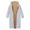 Felpa da donna in pile con cappuccio aperto con cerniera Cappotto lungo Giacca Top Outwear