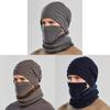 Knitted Hat Men Winter Warmth Windproof Cap Scarf Threepiece Set For Commuting
