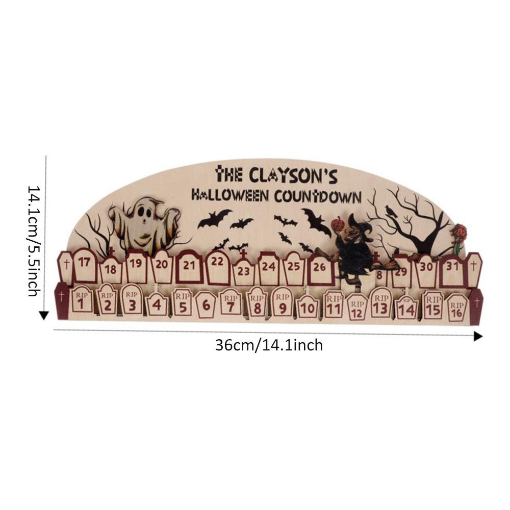 

Знак обратного отсчета календаря Адвента на Хэллоуин со съемным декором рабочего стола ведьмы