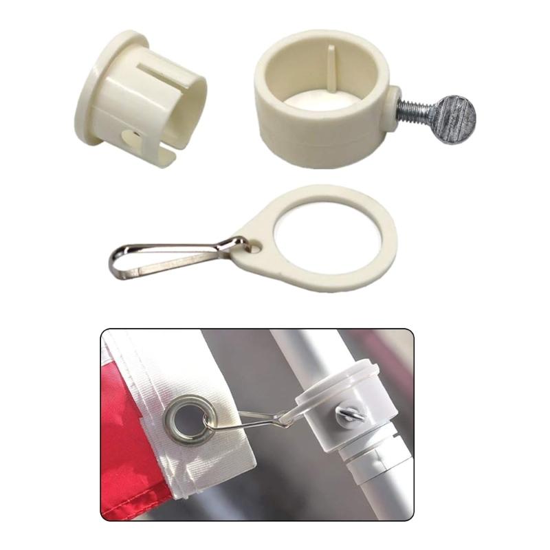 1pair Heavy Type Flag Poles Hardware Swivels Clip Weatherproofed Flag Poles Rings Prevents Twisting For Garden Decoration