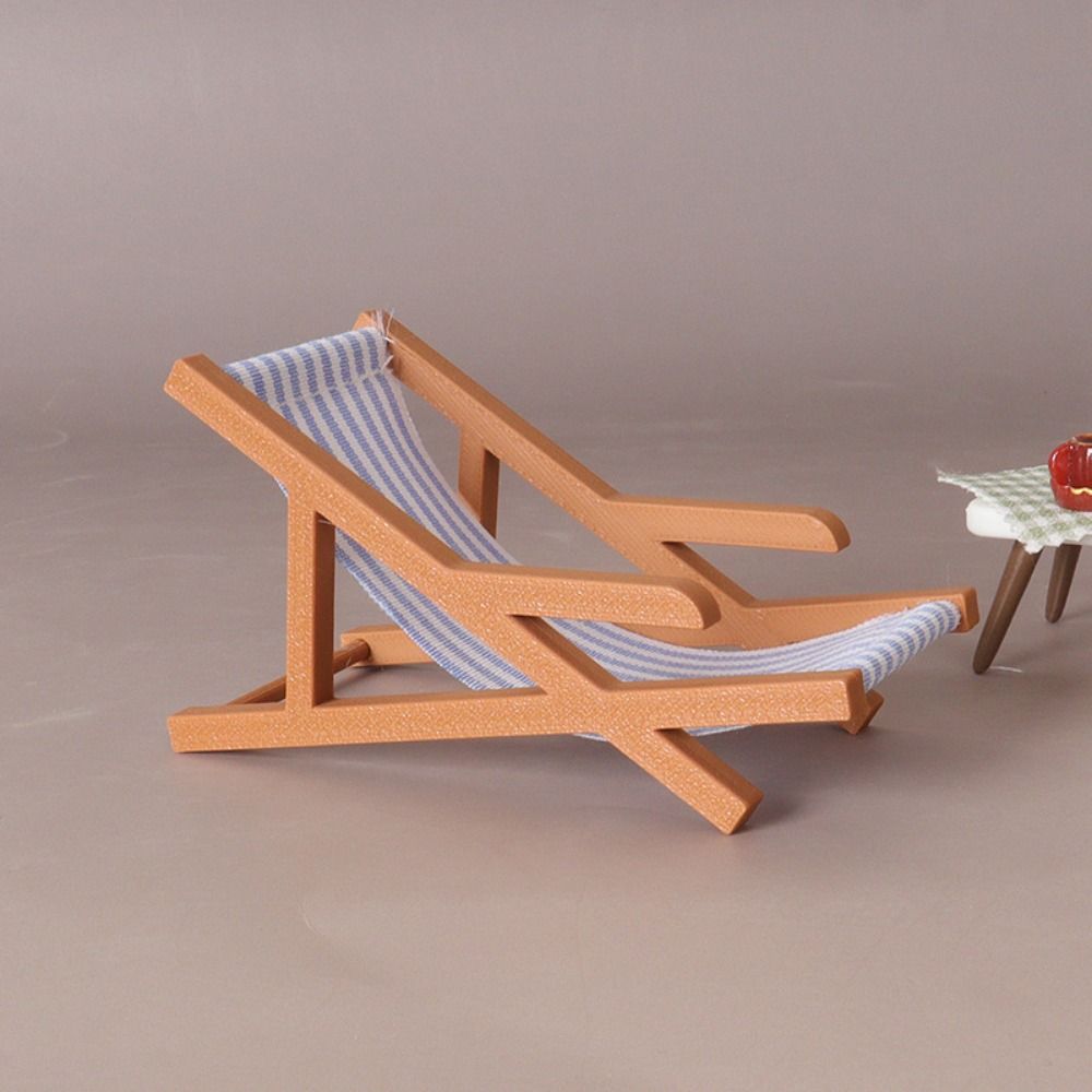 Plastic Foldable Beach Chair Model Mini Doll Summer Vacation Chair For OB11 Doll