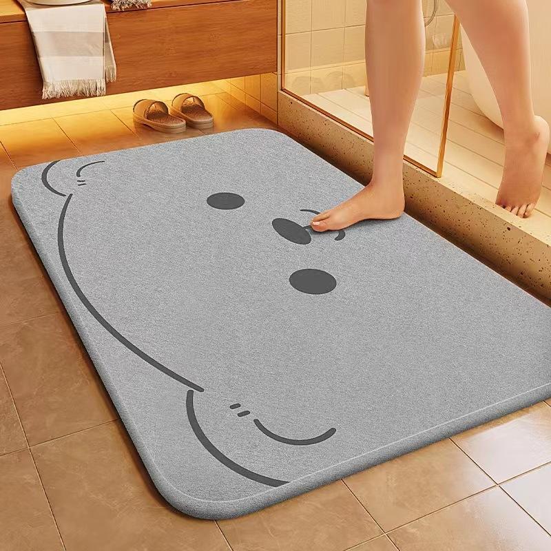 

40*60cm Home Diatomaceous Earth Bathroom Mat Slip-Resistant Quick-Dry Toilet Foot Mat Entrance Doormat for Bathroom Home Carpet 40*60cm