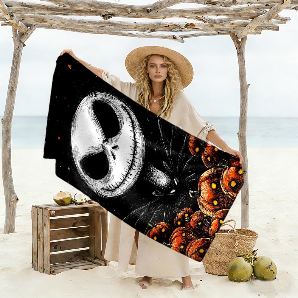 Jack Skellington Beach Towel Super Soft Microfiber Quickdry Fabric Comfortable Lightweight Perfect for Traveling Yoga Camping and Swimming