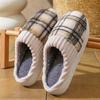 New cotton slippers women's autumn and winter couple thick bottom piled thickened wear-resistant home warm cotton slippers men