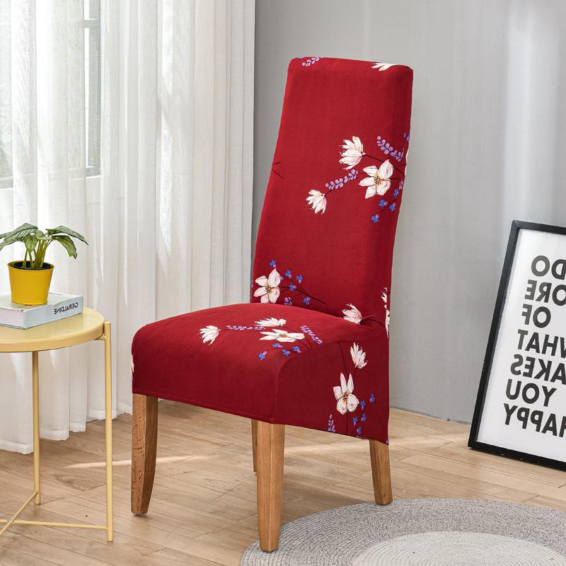 Stuhlhusse mit Blumenmuster, hohe Rückenlehne, Größe XL/M, Stretchkleid für Stuhlhussen für Esszimmer, Hochzeit, Bankett, Heimdekoration