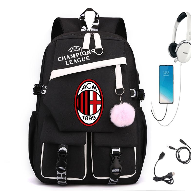 Rucsac Fotbal Liga Campionilor Manchester United Manchester City Barcelona Real Madrid Elevi Școală Generală Geantă Antrenament Capacitate Mare