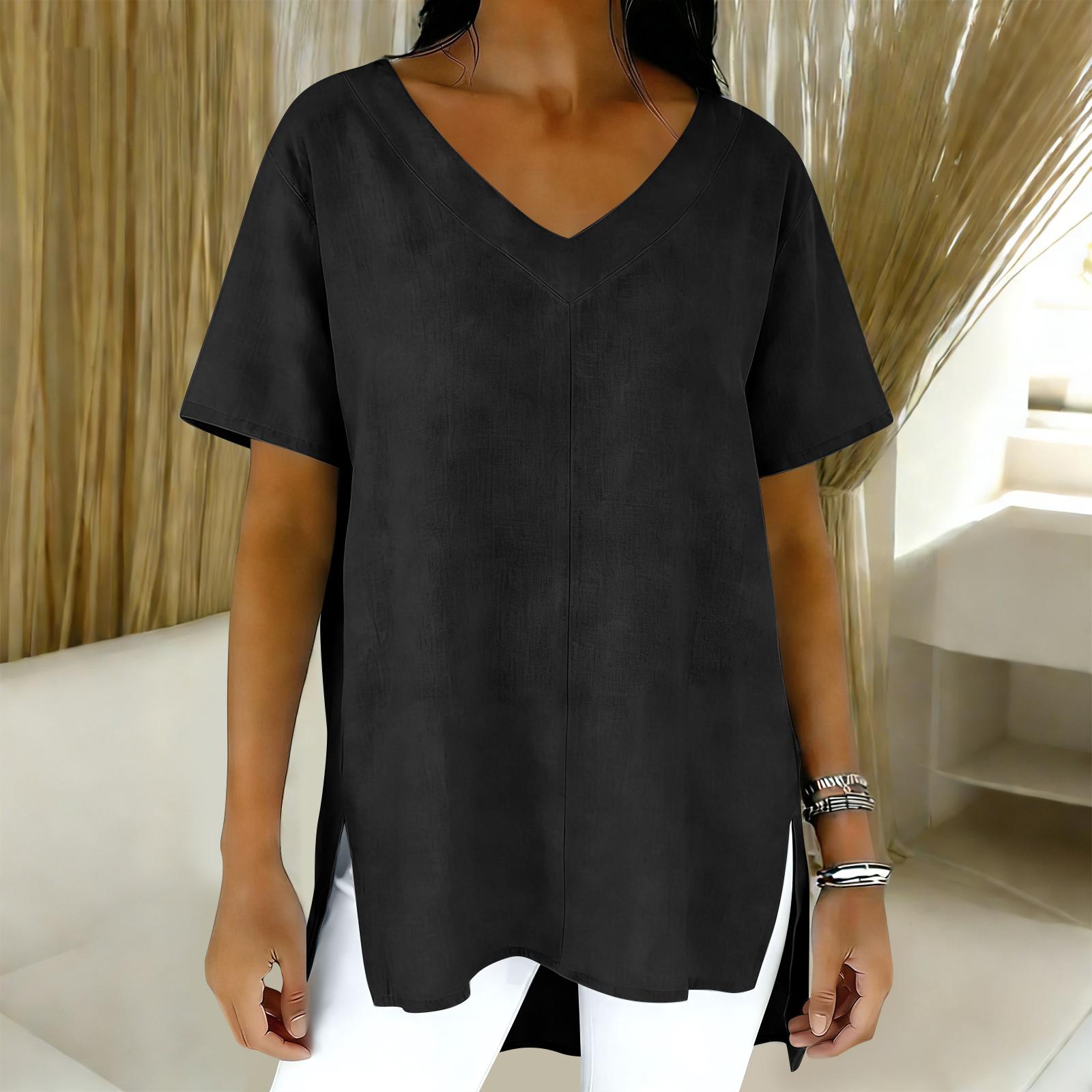 Женская мода повседневный короткий рукав цветочный принт топ L