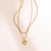 Stylish Heart Pendant Necklace With Beaded Chain Trendy Gold Fashion Jewelry For Women