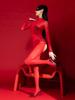 Hoge Halslijn Sprankelend Glanzend Grote Kruisloze Ontwerp Eendelig Bodystocking Catsuit Polyamide Panty Verleidelijke Leotard Verbonden Nachtkleding Unitard