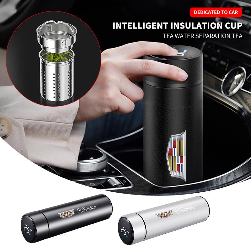 500ml Portable Car Smart Thermos Bottle Temperature Display Cup For Cadillac XT4 XT6 CTS DTS STS XTS ATS BLS SLS CT5 Accessories