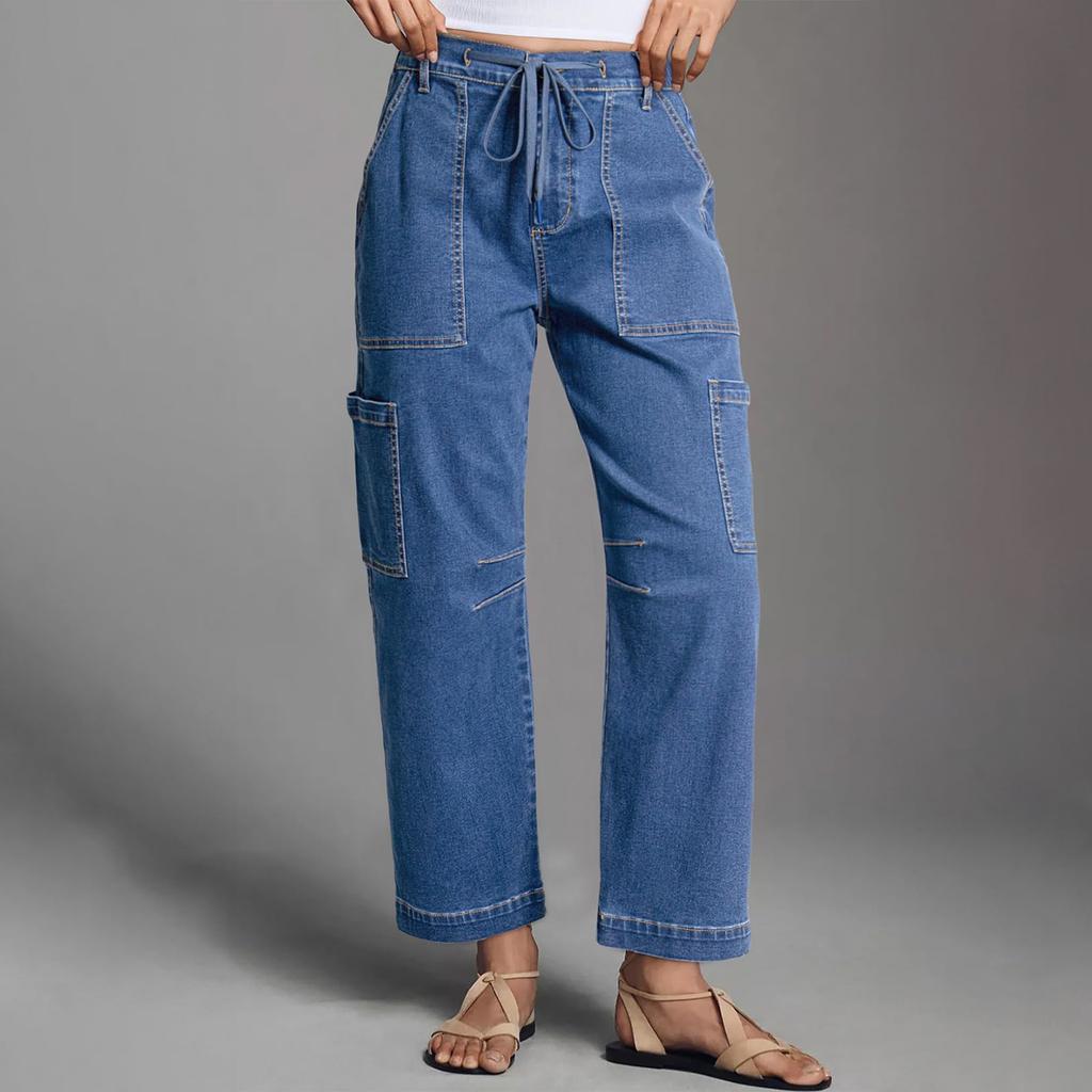 Ladies' Retro Straight Leg High Waisted Jeans