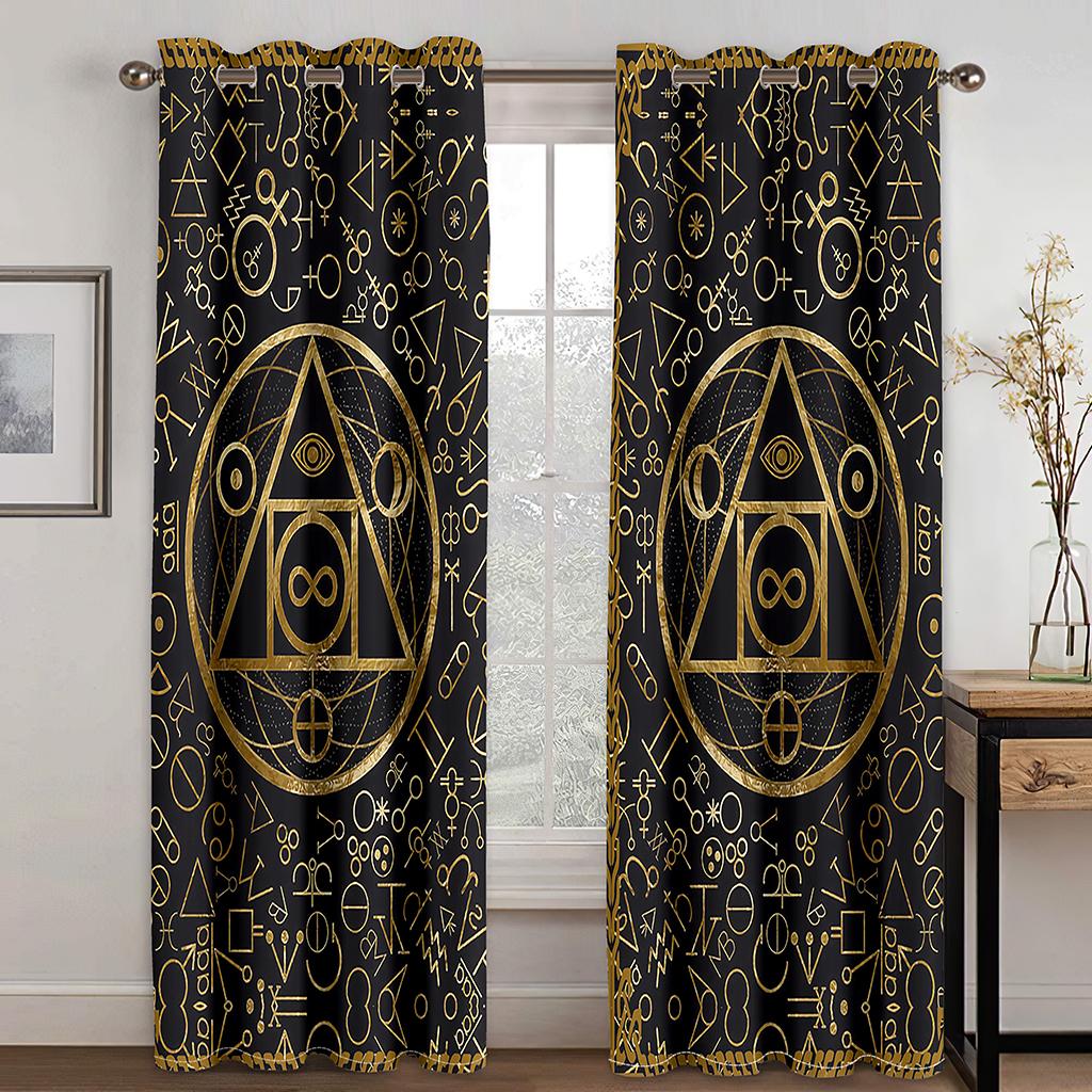 Boho Darkening Window Curtain for Bedroom Retro Blackout Curtain Living Room Bohemian Drapes Decor(2Panels) Cotinas De Sala