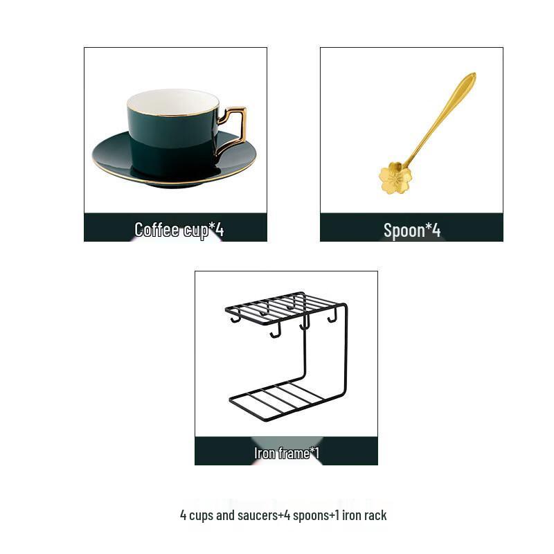 Sangqi Kaffeetasse und Untertasse Set mit Goldrand