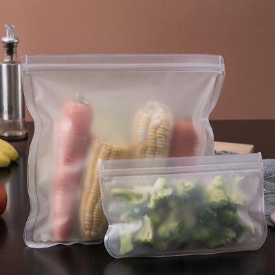 5 Stück Wiederverwendbare Silikon-Lebensmittelaufbewahrungsbeutel Kühlschrank Gefrierbeutel Auslaufsichere Reißverschlussbeutel Küchenorganizer Frischhaltefolie