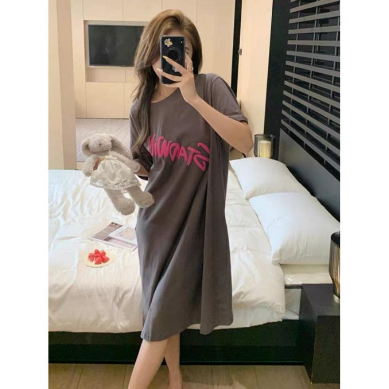 

Летнее платье-футболка с разрезом и непринужденным дизайном для женщин 4XL темно-серого