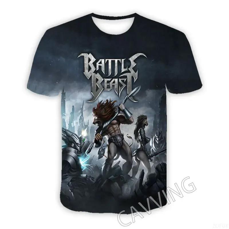 

3D Printed Battle Beast Rock Casual T-shirt Hip-hop T-shirt Harajuku Style Top for Men and Women S