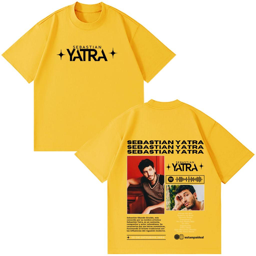 Singer Sebastian Yatra Album Tour 2026 Print T Shirt Unisex Unisex Fashion Tshirts Cotton Casual Hiphop Vintage Loose Tshirts