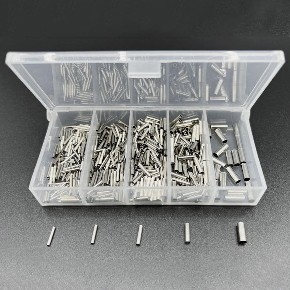 600pcs Copper Tube Fishing Line Connector Wire Pipe Crimp Sleeves Fishing Line Tube Carp Fishing Accessories Pesca