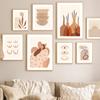 Boho Linien Sonne Mädchen Vase Blatt Regenbogen Geometrie Wandkunst Leinwand Malerei Nordische Poster und Drucke Bilder für Wohnzimmer Dekor