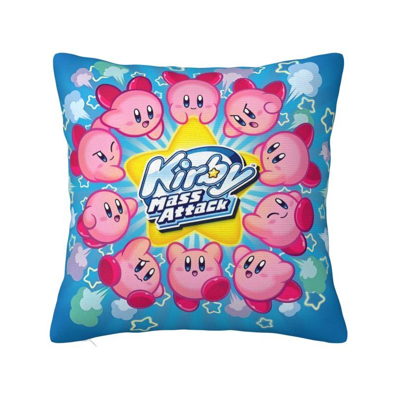 Custom Kirbys Video Game Cushion Cover Cartoom Anime Velvet Modern Pillow