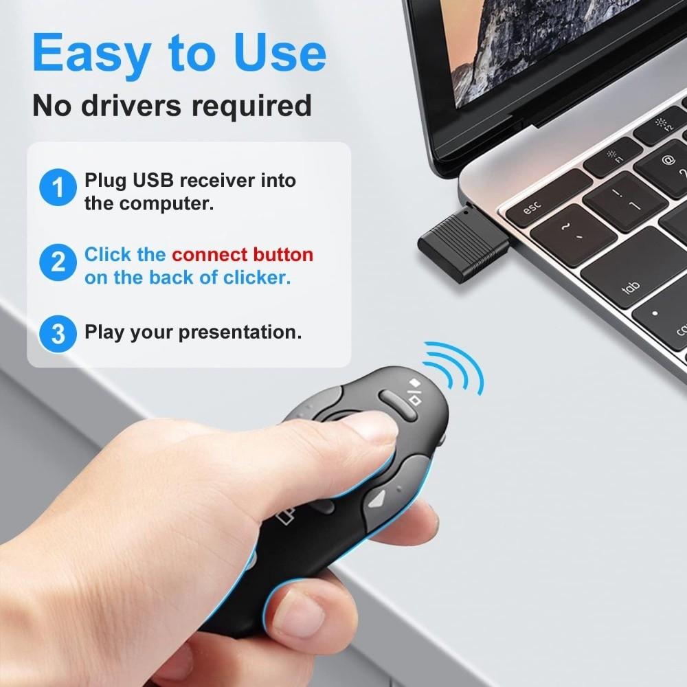Télécommande infrarouge Présentateur sans fil 2,4 GHz Contrôle USB Powerpoint PPT Clicker Enseignant