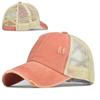Washed Cross Ponytail Baseball Cap Foreign Trade Hat Women's Summer Spring and Autumn Old Outdoor Sunscreen Cap Solid Color Cap