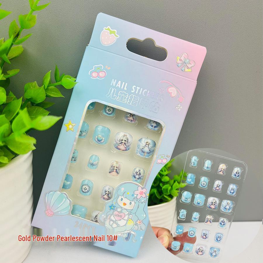 Children's Wearable Custom Nail Stickers - Cute European & American Jelly Glue Fingernail Tips